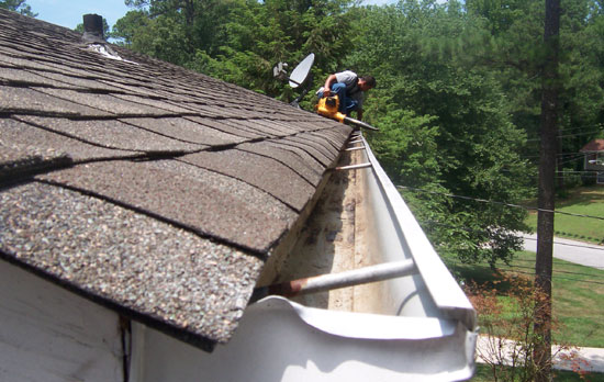 Gutters after cleaning